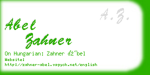 abel zahner business card